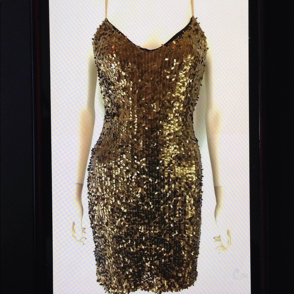 💋Eight Sixty Sequined Spaghetti Strap Party Dress